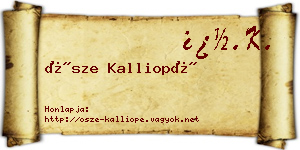Ősze Kalliopé névjegykártya